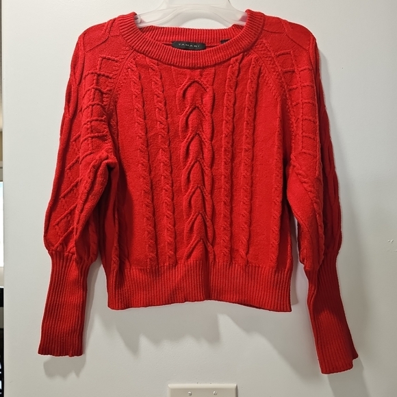Tahari Sweaters - Tahari Women's Cable Knit Red‎ Sweater Size Large